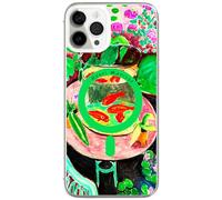 Berkin Arts Compatible con iPhone 14 Pro MAX Funda Claro Transparente [Compatible con Magsafe], Botánica de Peces koi y Lirio de Agua (Henri Matisse-Pez de Colores)