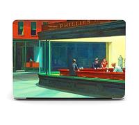 Berkin Arts Compatible con MacBook Pro 13 Pulgada Funda Carcasa, 2022, 2021, 2020-2018 A1708 con Cubierta de Teclado & Protector de Pantalla Pintura de Escena Americana (Edward Hopper - Nighthawks)