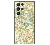 Berkin Arts Compatible con Samsung Galaxy S23 Ultra 5G Funda Premium Silicona Carcasa Flor Floral Art Nouveau (Alphonse Mucha-Clemátide)