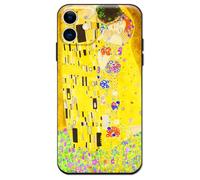 Berkin Arts Funda de Silicona Compatible con iPhone 12 Mini Funda con Protector de Pantalla Flores Amarillas Ligeras florecientes (Gustav Klimt-El Beso)