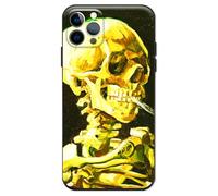 Berkin Arts Funda de Silicona Compatible con iPhone 13 Pro Funda con Protector de Pantalla Post-Impresionismo (Vincent Van Gogh-Calavera de Esqueleto)