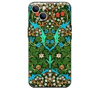 Berkin Arts Funda de Silicona Compatible con iPhone 14 Plus Funda con Protector de Pantalla Patrón Decorativo de Arte Nouveau (William Morris-Endrino)