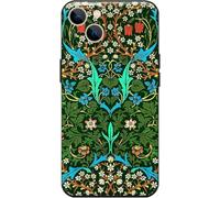 Berkin Arts Funda de Silicona Compatible con iPhone 15 Plus Funda con Protector de Pantalla Patrón Decorativo de Arte Nouveau (William Morris-Endrino)