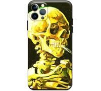 Berkin Arts Funda de Silicona Compatible con iPhone 15 Pro Funda con Protector de Pantalla Post-Impresionismo (Vincent Van Gogh-Calavera de Esqueleto)