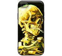 Berkin Arts Funda de Silicona Compatible con iPhone SE(2022/2020) Funda/iPhone 8 Funda/iPhone 7 Funda con Protector de Pantalla Post-Impresionismo (Vincent Van Gogh-Calavera de Esqueleto)