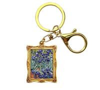 Berkin Arts Llaveros para bolsos y monederos - Llaveros con pintura artística - Accesorios para llaveros de coche y bolsos de cuero （Van Gogh - Irises）