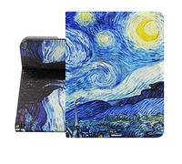 Berkin Arts para iPad Mini 4ª/5ª Generación para (7.9 Pulgada) 2019 2018 2017 2016 2015 Estuche de Folio de Cuero Premium Post impresionismo Azul Ligero (Van Gogh - La Noche Estrellada)