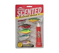 Berkley Flicker Shad Tiger - Paquete de 5 señuelos de Pesca, Surtidos, 3/16 onzas, 2.75 Pulgadas, tamaño, Perfil y Profundidad de Buceo imitan a sábalo Real, Equipado con Gancho Fusion19