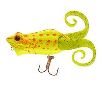 Berkley Frenzy Power Pop Frog; señuelo Flotante Popper Frog con PowerBait Soft Legs, Cebo de Pesca de Altura para Depredadores, imitación Realista y tentadora acción de Cola, Chartreuse