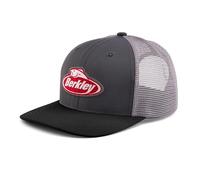 Berkley Gorra Performance Trucker | Gorra de Pesca de Corona Media con Cierre Snapback | Tejido de poliéster de Secado rápido | Parche Bordado en la Parte Delantera | Negro y Gris