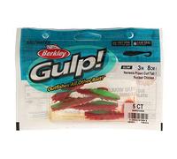 Berkley Gulp! Nemesis Prawn Curl Tail; Señuelo de Pesca en Agua Salada para Depredadores; máxima dispersión del Olor Jigging y Slow Retrieve, 7.5cm, Nuclear Chicken