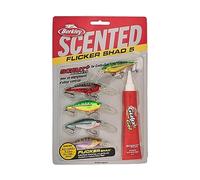 Berkley Paquete de 5 señuelos de Pesca perfumados Flicker Shad Tiger, Surtidos, 3/16 onzas, 2 Pulgadas, cebos de 5 cm, tamaño, Perfil y Profundidad de Buceo imitan el sábalo Real, Equipado con Gancho