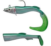 Berkley PowerBait Power Sandeel - Señuelo de Pesca Suave de Agua Salada para lubina, abadejo, Bacalao, Ling y Wrasse - Incluye Cola de Remo y Cola rizada, Verde Ayu, 130 g | 21 cm