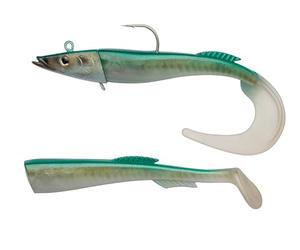 Berkley PowerBait Power Sandeel; señuelo Realista de plástico Blando para Pesca en Agua Salada; señuelo perfumado para lubina, Bacalao, abadejo, fletán, carbonero, 15 cm, Blanco Chartreuse