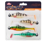 Berkley Pulse Realistic Perch - Cebos de Goma premontados con Cabeza de Jig - Forma y acción ultrarrealistas para la Pesca de Peces Depredadores - Lucio, lucioperca, Perca, 11 cm, 4 Unidades