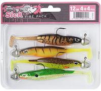 Berkley Sick Vibe Softlure Pack - Juego de 4 Peces de Goma Superefectivos en Colores probados y comprobados, premontados en Cabezas de Plantilla de bismuto, listos para Pescar, seleccionados