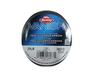 Berkley Vanish®, Transparente, 4,5 kg, 250 Yardas, 228 m, línea de Pesca de fluorocarbono, Adecuada para entornos de Agua Salada y Agua Dulce