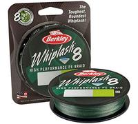 Berkley Whiplash 8 - Sedal Trenzado 100% Dyneema de 8 hebras para Pesca en Agua Salada y Agua Dulce, Verde, 23 kg, 300 m