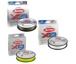 BERKLEY X9 Lo-Vis-Línea de Pesca Trenzada Verde, Unisex