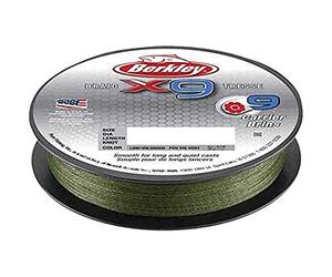 Berkley X9 Sedal de 9 hebras para Pesca Marina y Agua Dulce, Resistente y Muy Flexible, Color Verde Llama