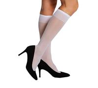 Berkshire womens 3 Pairs Sheer Support Pantyhose With Sandalfoot Toe Knee High, White, 8.5-11 US