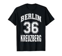 Berlin 36 Kreuzberg Nostalgia Design para el Barrio de Berlín Camiseta gráfica económica, Hombre, Negro, M