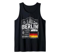 Berlín Alemania Bandera Urbana Streetwear Diseño Gráfico Vintage Camiseta sin Mangas