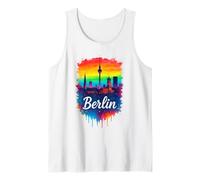 Berlín Alemania Ciudad TV Torre Horizonte Acuarela Arco Camiseta sin Mangas