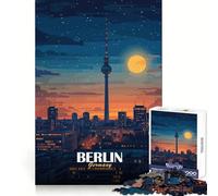 Berlín, Alemania Paisaje Urbano Nocturno Rompecabezas para Adolescentes 1000 Piezas Estimula la Mente y desarrolla la Habilidad Un Escape Tranquilo y Limpio (50x75cm)