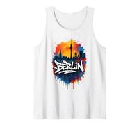 Berlín Alemania Torre TV Horizonte De La Ciudad Acuarela Graf Camiseta sin Mangas