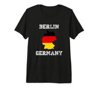 Berlín Alemania Vintage Alemania Bandera Mapa Diseño Camiseta Premium