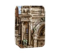 Berlin Cathedral - Estuche portátil para pintalabios para viajes, mini caja de almacenamiento de lápiz labial con espejo para mujeres y mujeres, bolsa de cosméticos de cuero, Varios colores, 9.5x2x7 cm/3.7x0.8x2.7 in