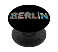 Berlin City Name Travel Souvenir - Regalo turístico PopSockets PopGrip Adhesivo