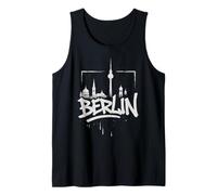 Berlin City Skyline Alemania Graffiti Art Travel Souvenir Camiseta sin Mangas