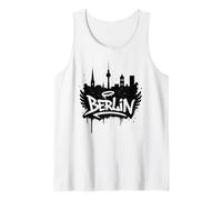 Berlín Ciudad Horizonte Graffiti Arte Callejero Alemania Souvenir Camiseta sin Mangas