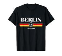 Berlin DE City of Dreams Germany Flag Graphic Vintage Retro Camiseta gráfica económica, Hombre, Negro, L