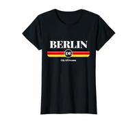 Berlin DE City of Dreams Germany Flag Graphic Vintage Retro Camiseta gráfica económica, Mujer, Negro, S