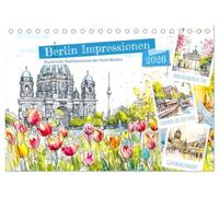 Berlin Impressionen - Kunstvolle Stadtansichten der Seele Berlins (Tischkalender 2026 DIN A5 quer), CALVENDO Monatskalender: KI-Aquarell-Szenen der deutschen Hauptstadt