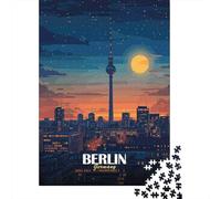 Berlín Paisaje Urbano Puzzle para Adultos Puzzle de 1000 Piezas Vista Nocturna Puzzle para Toda la Familia Relajación 70x50cm/1000pcs