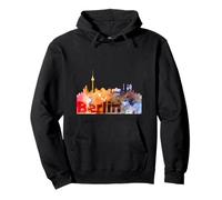 Berlín Skyline Alemania Capital Watercolor Style Sudadera con Capucha