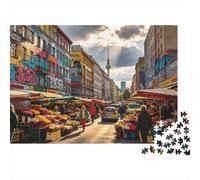Berlin Street Puzzles 1000 Piezas Reciclado Paper Flower Market Puzzle para niños y niñas Fun Present & Activity para el hogar Great Gift para Child‘s Birthday 70x50cm/1000 Piezas