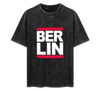 Berlin T-Shirt Printed tee Graphic Top for Men Black Shirt M
