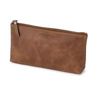 Berliner Bags Anna Neceser de Piel Auténtica para Mujer, Estuche de Maquillaje y Bolso de Aseo con Cremallera Metálica, Forro de Algodón e Incluye Funda Protectora - Marrón