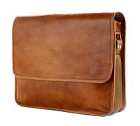 Berliner Bags Ghent Bolso Bandolera de Piel Auténtica con Compartimento para Portátil y Múltiples Bolsillos, para Hombre y Mujer - Marrón