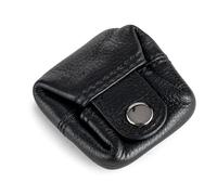 Berliner Bags Lena M Monedero Pequeño de Piel Auténtica con Cierre de Botón Metálico y Ficha para Carrito, Ideal para Monedas, para Hombre y Mujer - Negro