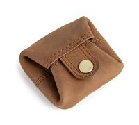 Berliner Bags Lena Monedero Mini de Piel Marrón con Botón, Hombre y Mujer