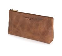 Berliner Bags Mini Neceser Anna de Piel Mujer, Bolsa de Aseo y Maquillaje | Marrón Cuero de Búfalo Genuino y Duradero, Hecho a Mano, Cierre YKK, Forro de Algodón, Funda Protectora, Estilo Retro