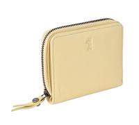 Berliner Bags Portafoglio Donna Sara in Vera Pelle Pieno Fiore, Compatto con Zip e Portamonete, Protezione RFID, 8 Carte - Amarillo