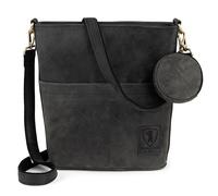 Berliner Bags Sofia Bolso de Hombro de Piel Auténtica para Mujer con Dos Correas Ajustables y Estilo Bandolera, Diseño Elegante - Gris Oscuro