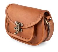 Berliner Bags Valencia Bolso de Piel Curtida Vegetal Vintage para Mujer, Pequeña Bandolera con Bolsillo Interior con Cremallera, Compartimento Adicional y Forro de Algodón - Marrón